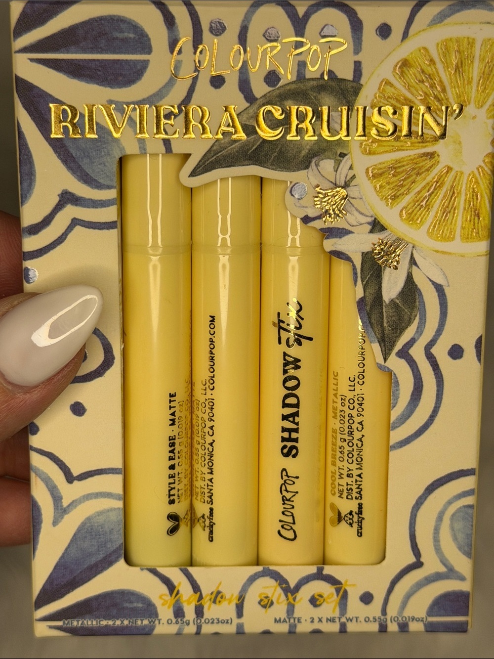 NWT ColourPop Riviera Cruisin' Shadow Stick Set | 4 Piece | Metallic & Matte